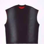 copacetic distressed muscle tee — washed black