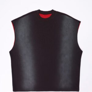 copacetic distressed muscle tee — washed black