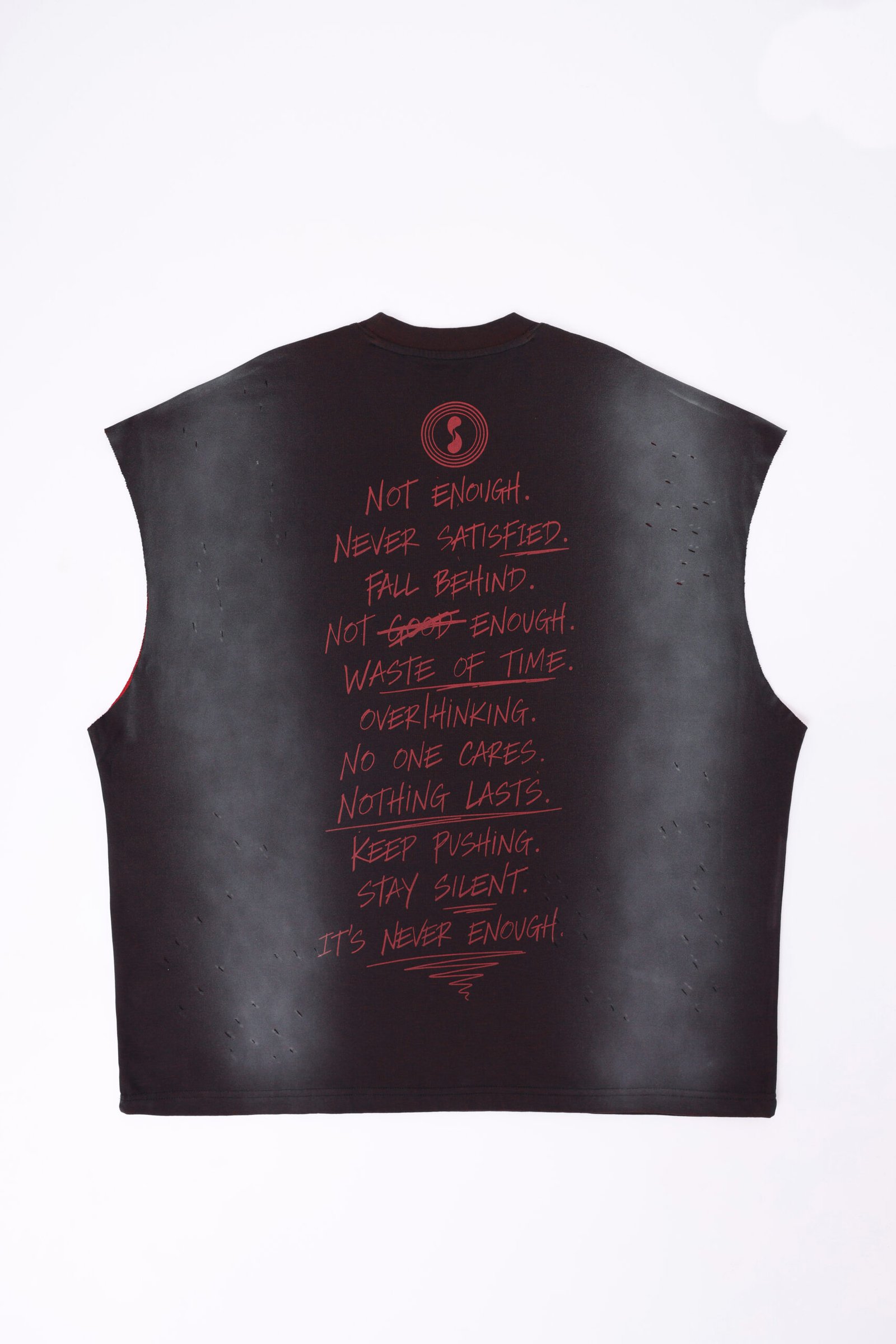 copacetic distressed muscle tee — washed black copacetic distressed muscle tee — washed black